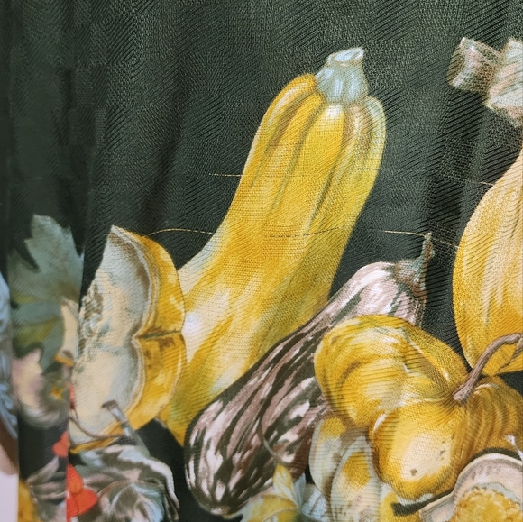 Vintage Italian Scarf | Harvest Print | Large Square Polyester Wrap - Picture 6 of 9